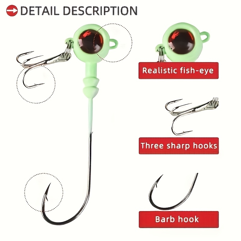 Jigger Double Sided - 5 adet Çift Kancalı Jig Başlıkları,