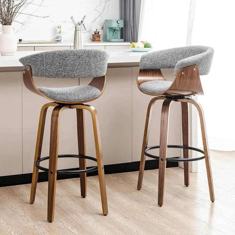 Home Bar Stools - Ev Bar Mobilyaları için 2'li Gri