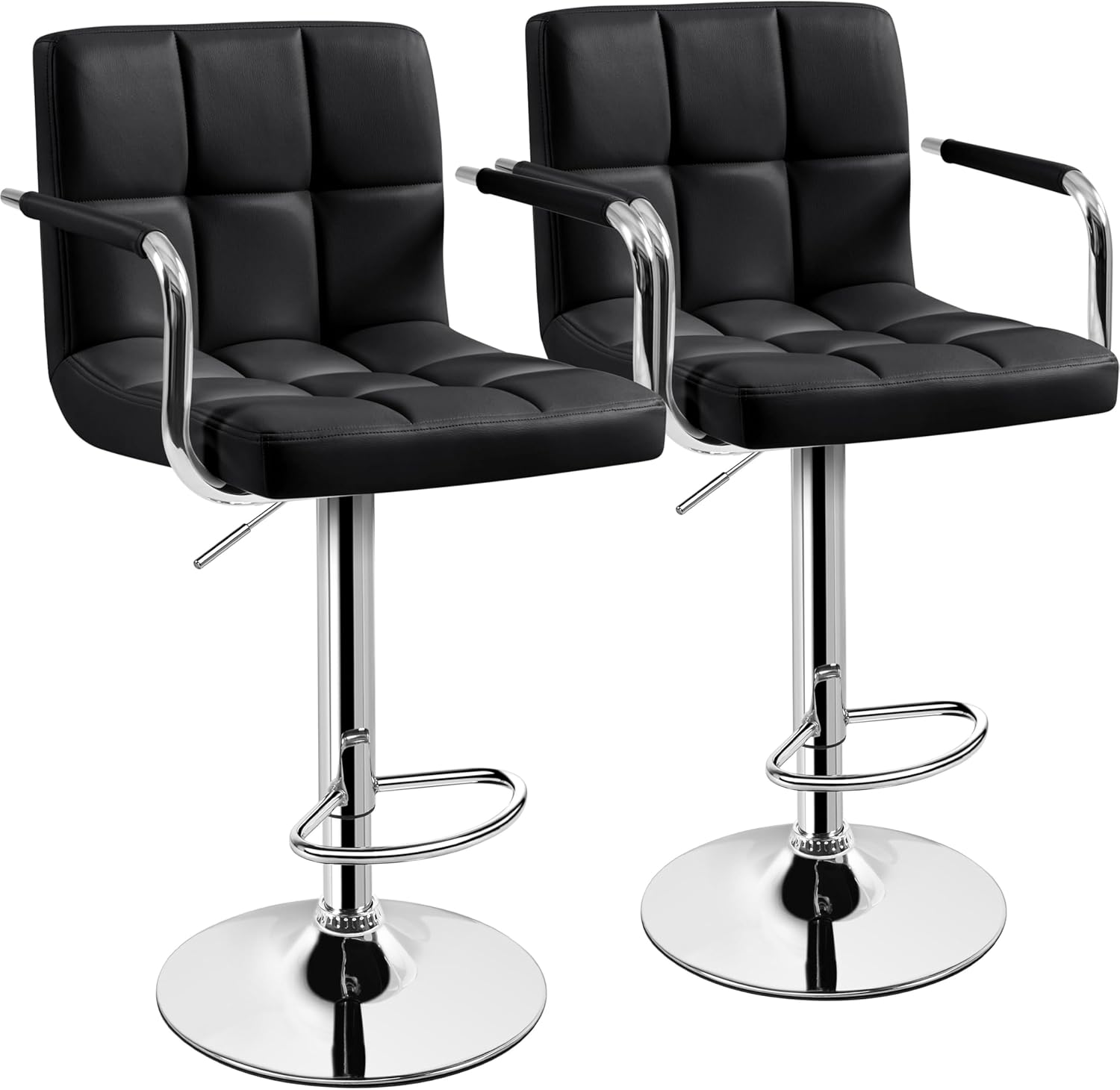 Home Bar Stools - 2'li Bar Tabureleri Seti, PU Deri