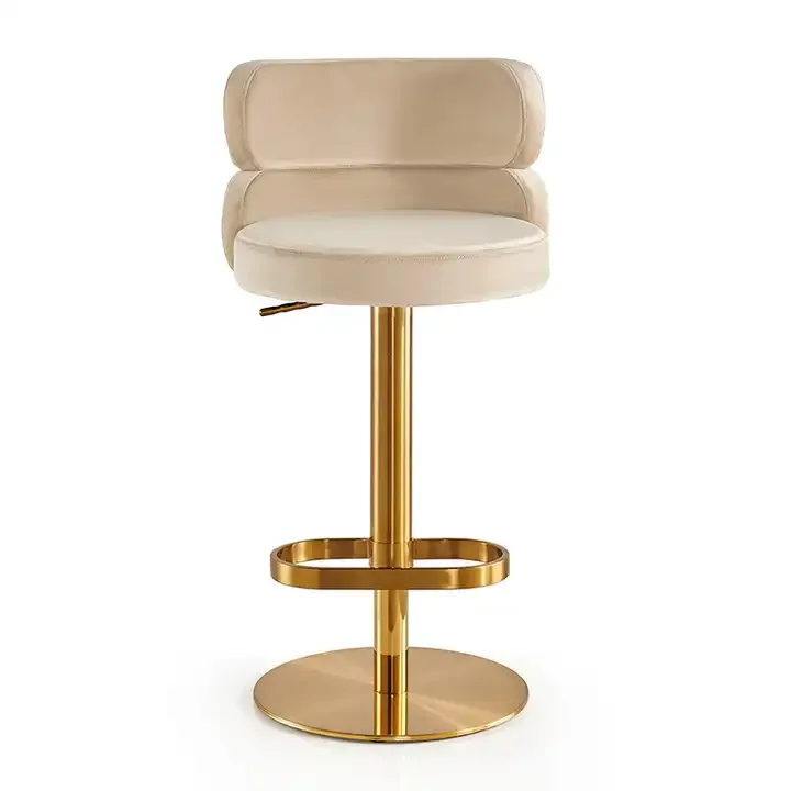 Home Bar Stools - Modern lüks paslanmaz çelik kaldırma döner