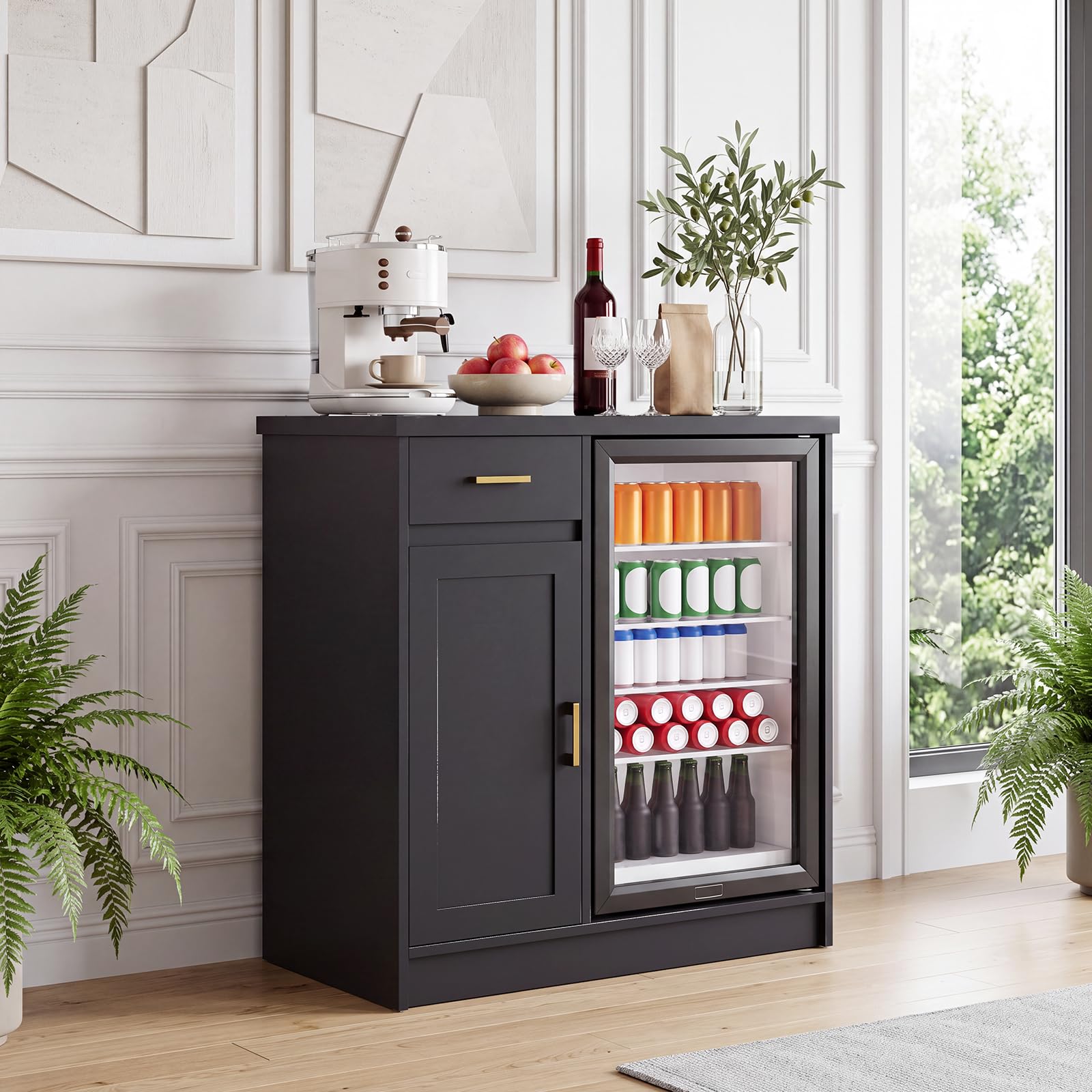 Home Bar And Cabinet - 42 inç Çiftlik Evi Tarzı Şarap