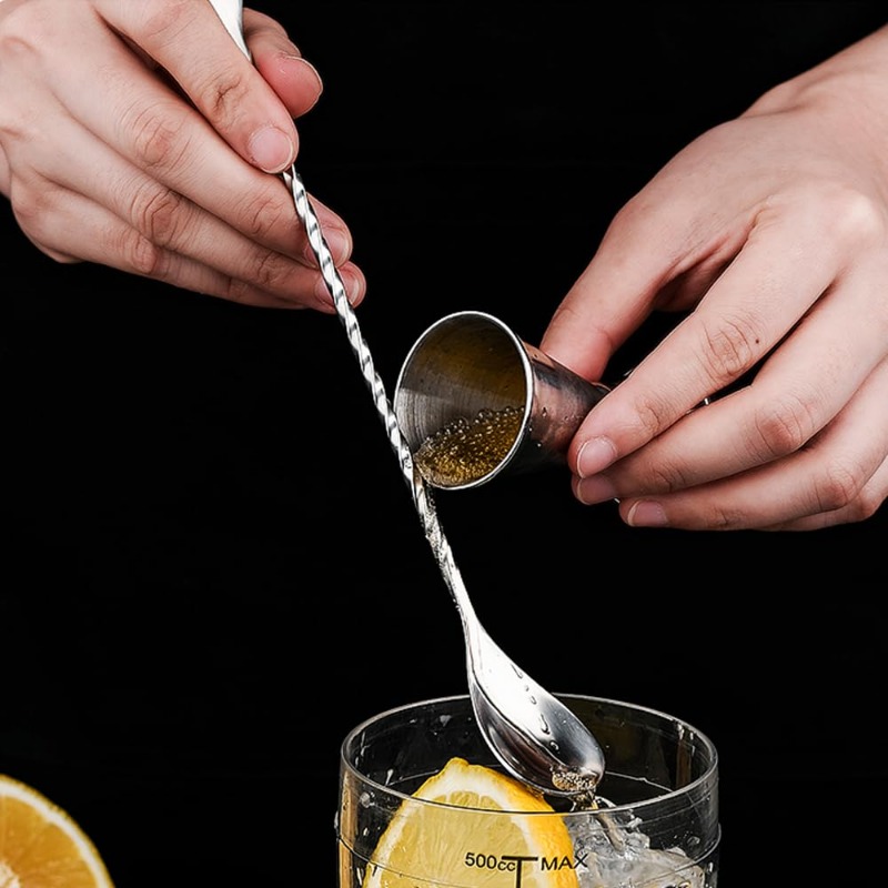 Bar Spoon Twisted - Kokteyl İçecek için Karıştırma Kaşığı Yüksek