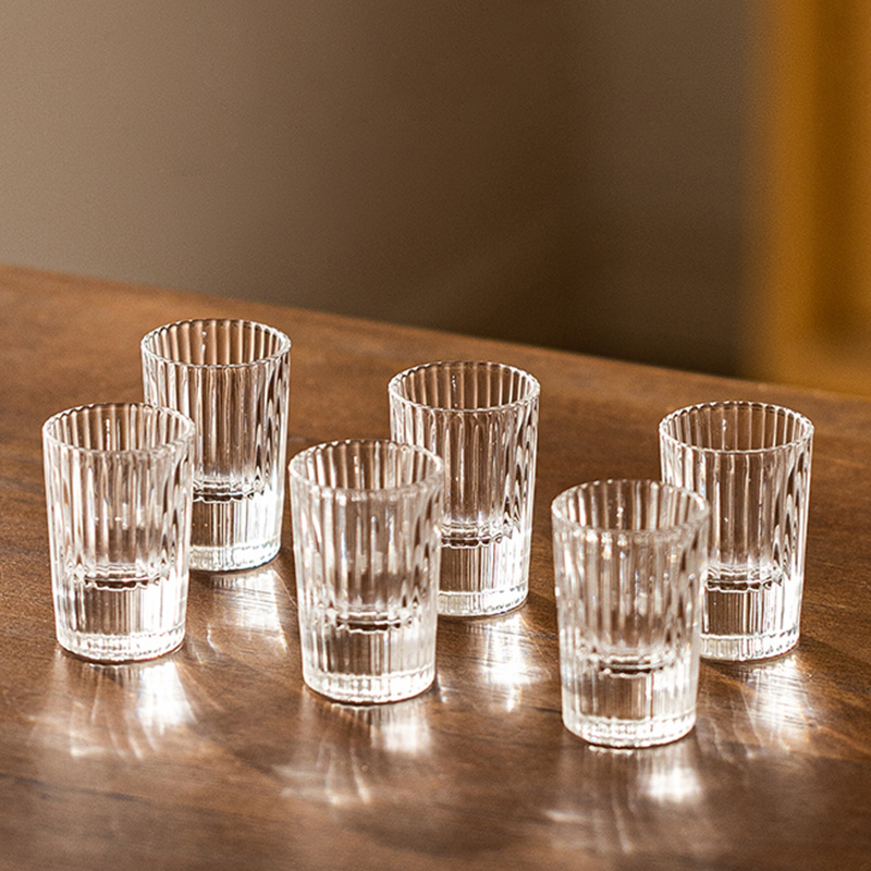 Old Fashioned Glass - 6 adet Set 20ml çizgili yabancı