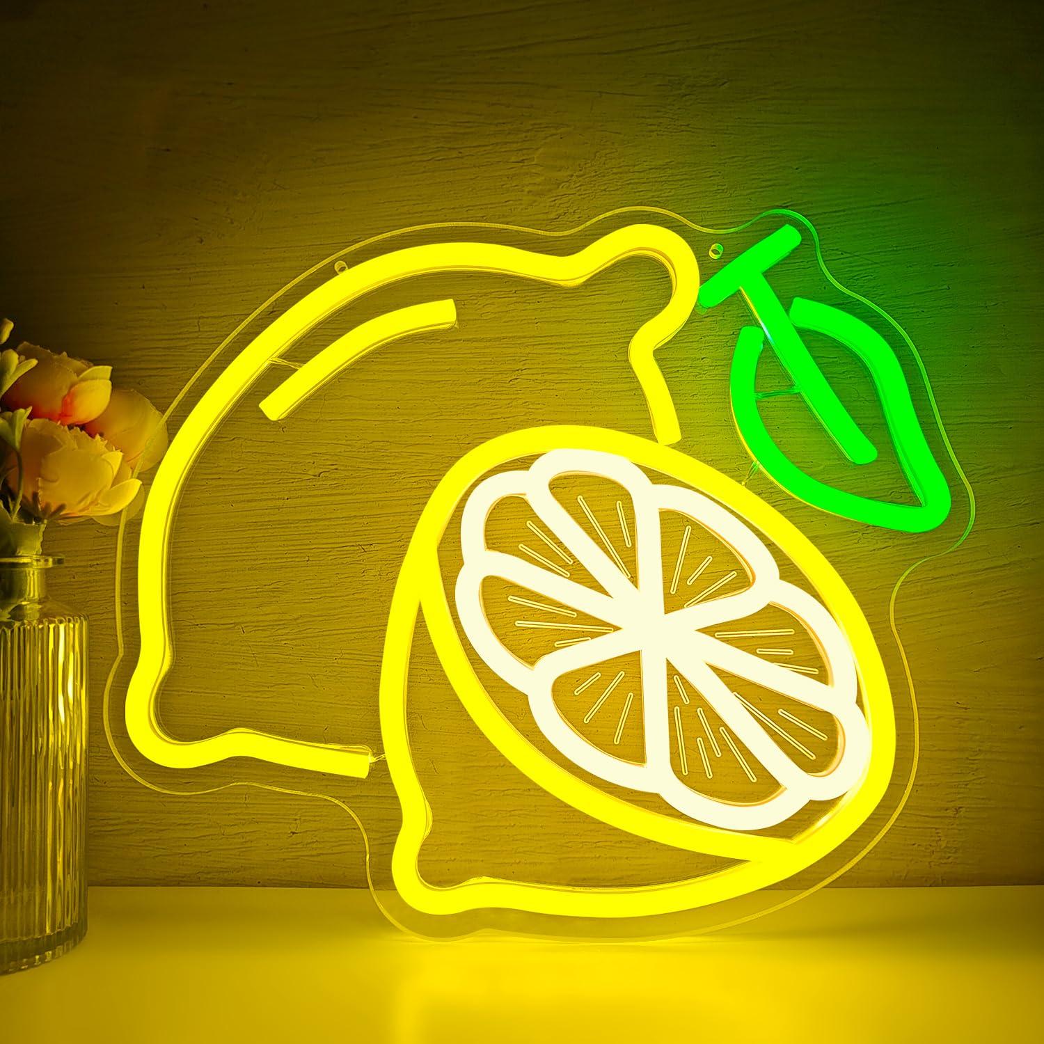 Home Bar Signs - Limon Neon Tabela Kısılabilir LED Işıklı