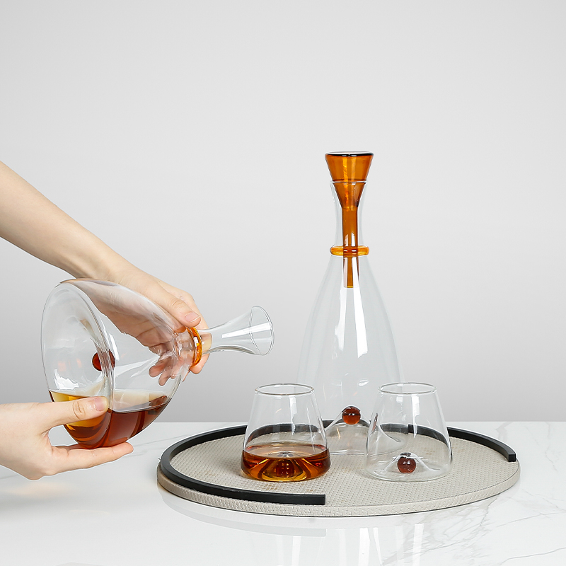 Home Bar And Cabinet - Modern Minimalist Cam Sürahi, Ev Bar
