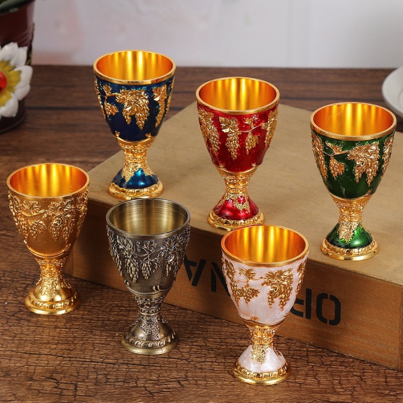 Old Fashioned Glass - Avrupa Şarap Kadehi, Alaşım Vintage Taşınabilir