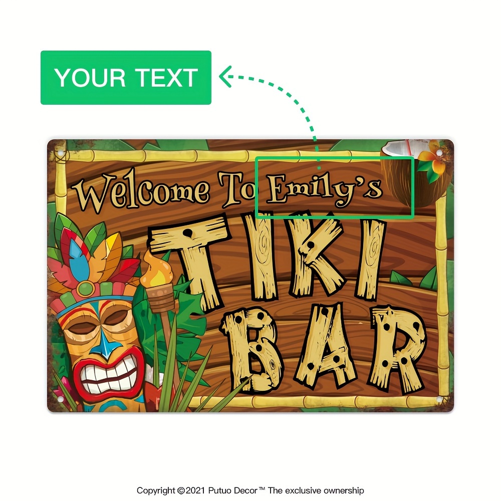 Home Bar Signs - Özel Dekoratif Tiki Bar Tabelası, Kişiselleştirilmiş