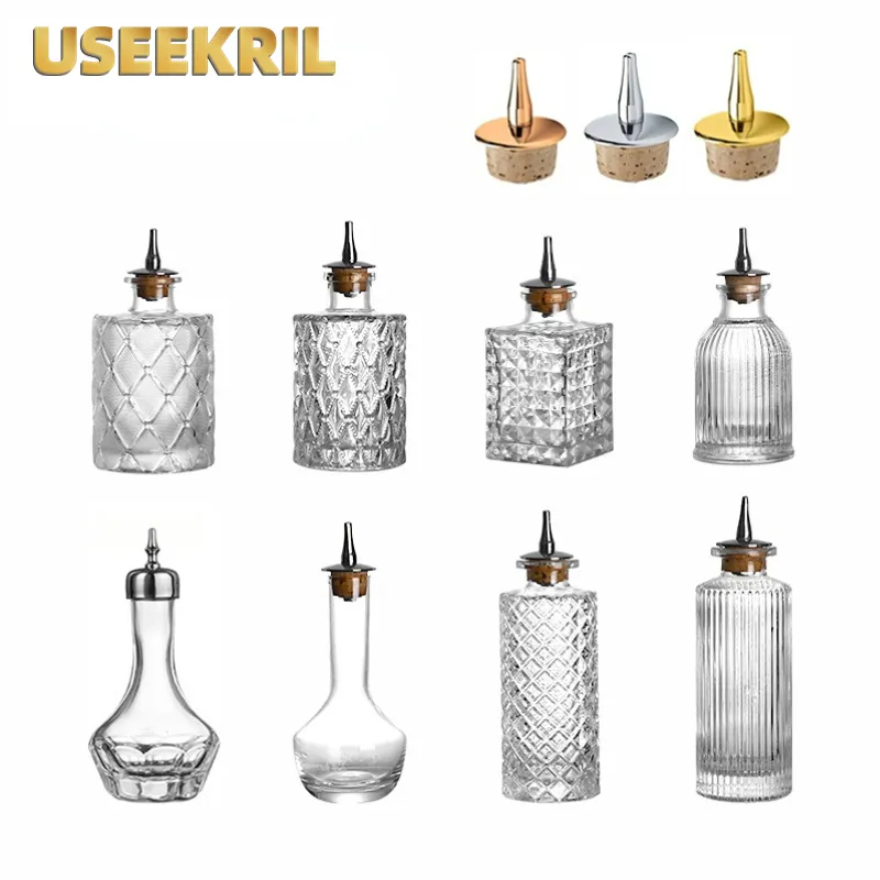 Bitters Bottle Set - Kokteyl Bitters şişeleri ile kap Vintage