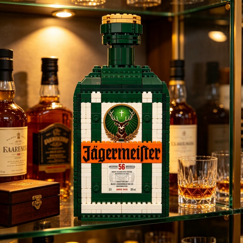 Home Bar Set - Kendin Yap Jagermeister Likör Şişesi Yapım