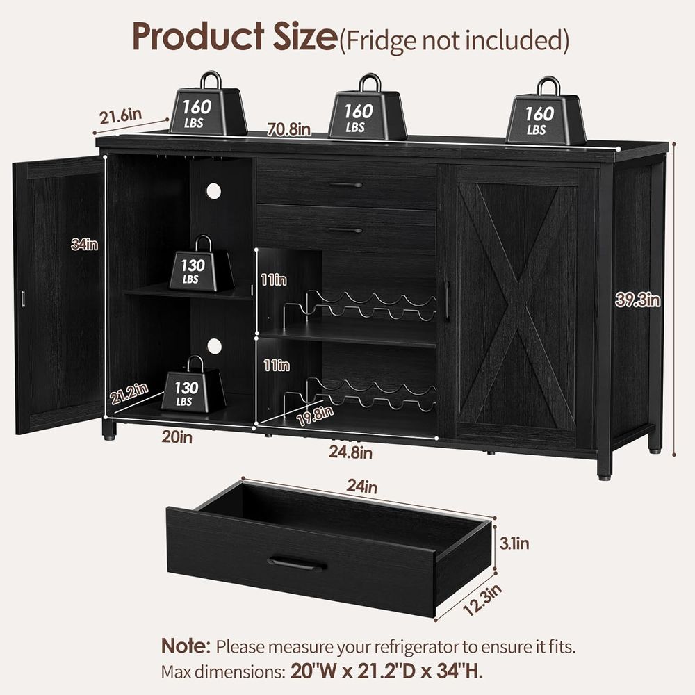 2 bölmeli geniş Coee Bar Dolab - Home Bar And Cabinet incelemesi ve fiyatı