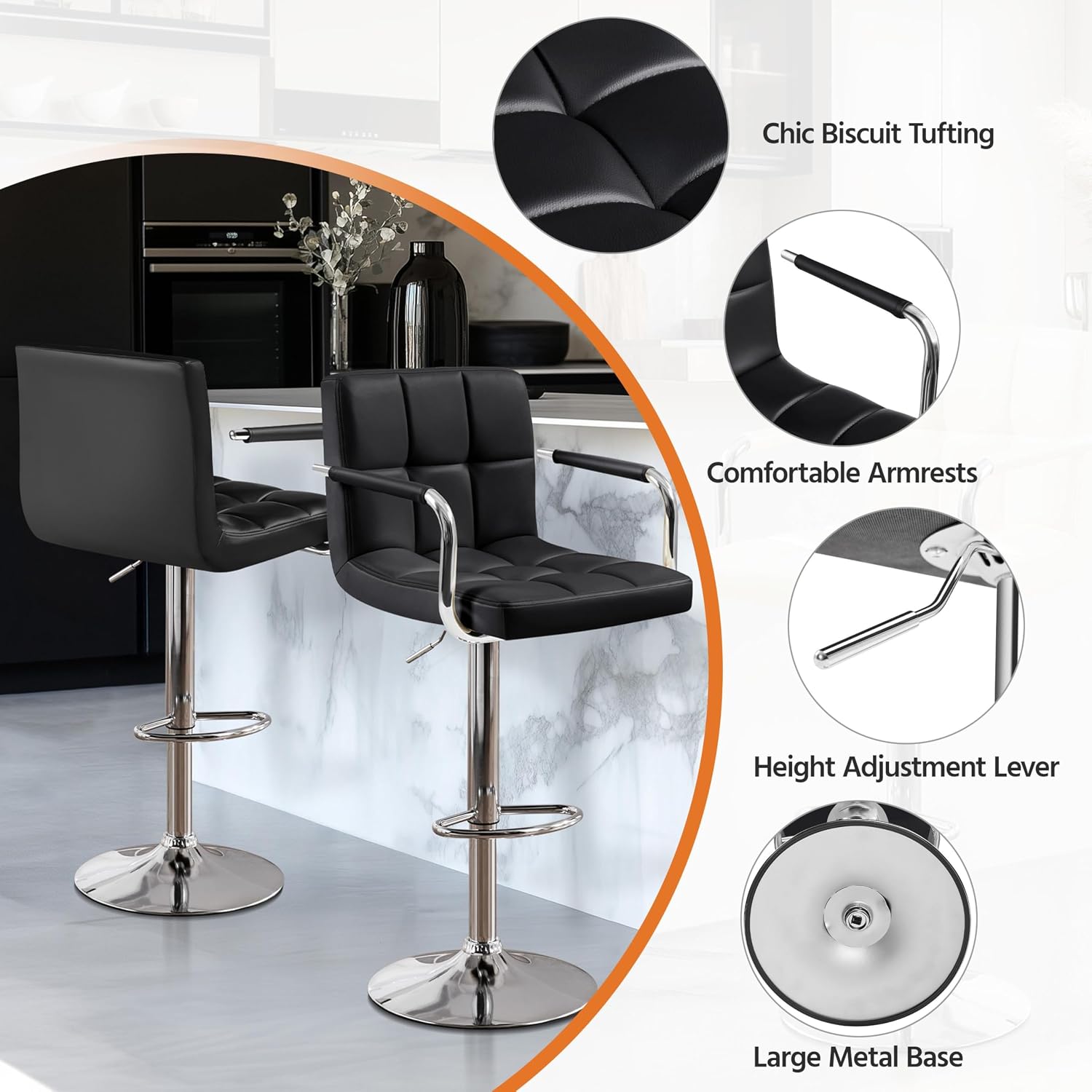 2'li Bar Tabureleri Seti, PU D - Home Bar Stools incelemesi ve fiyatı