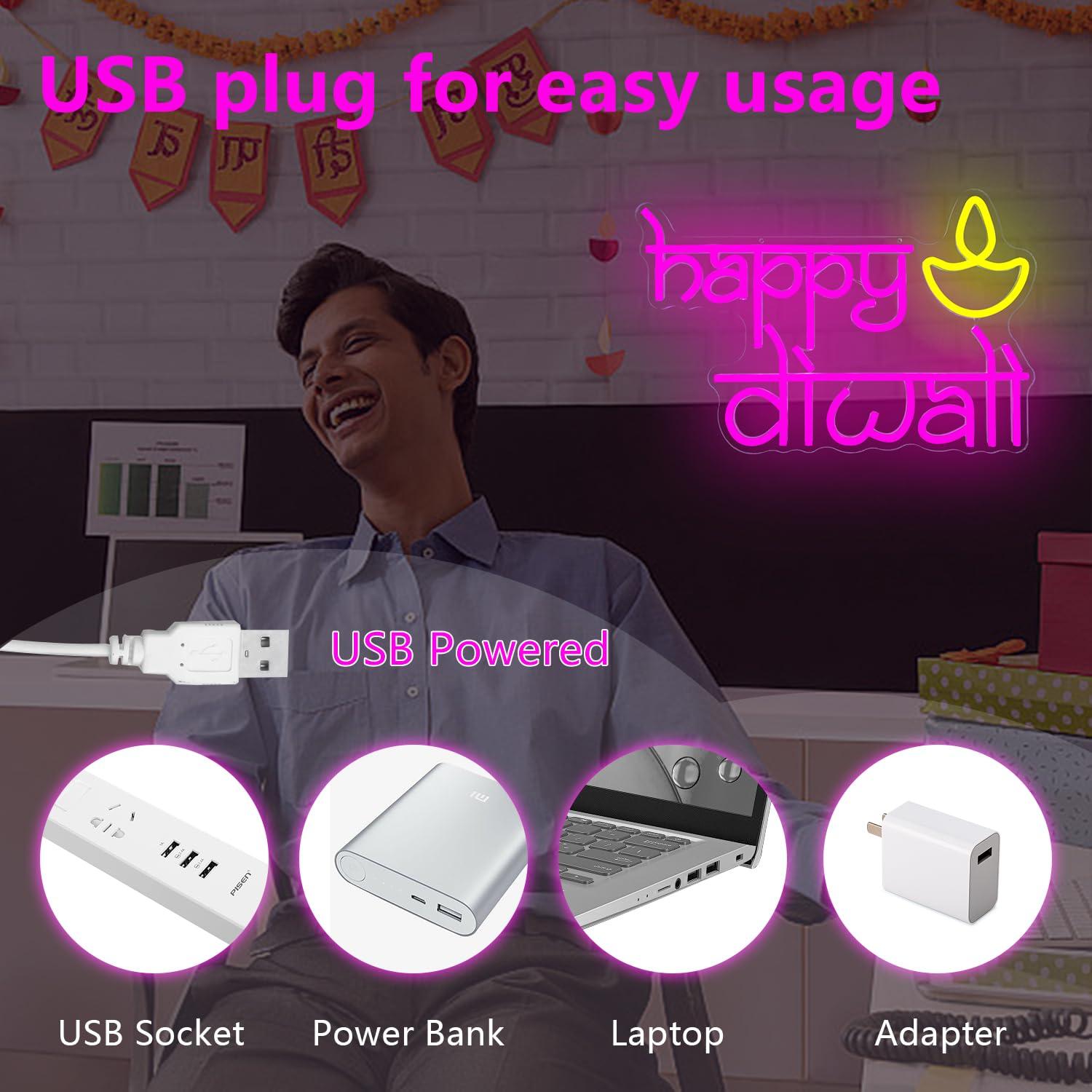 Mutlu Diwali Neon Tabelası USB - Home Bar Signs incelemesi ve fiyatı