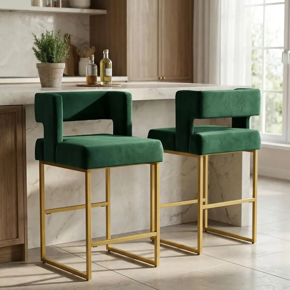 2'li Set Yeşil Kadife Bar Tabu - Home Bar Stools incelemesi ve fiyatı