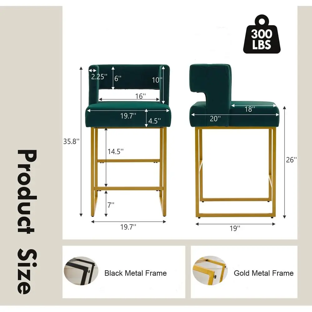 2'li Set Yeşil Kadife Bar Tabu - Home Bar Stools incelemesi ve fiyatı