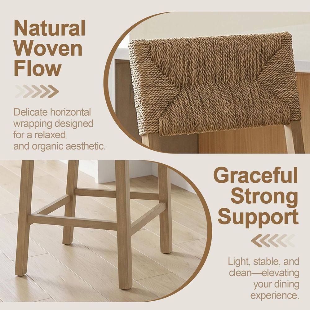 2'li Doğal Deniz Çayırı Sırtlı - Home Bar Stools incelemesi ve fiyatı